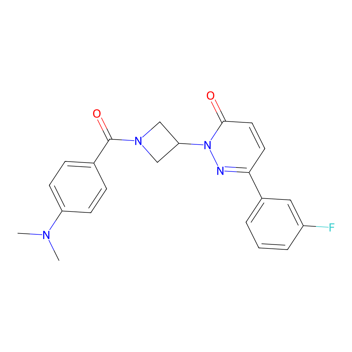 2-{1-[4-(Dimethylamino)benzoyl]azetidin-3-yl}-6-(3-fluorophenyl)-2,3-dihydropyridazin-3-one molecular structure, CAS 2380179-40-6