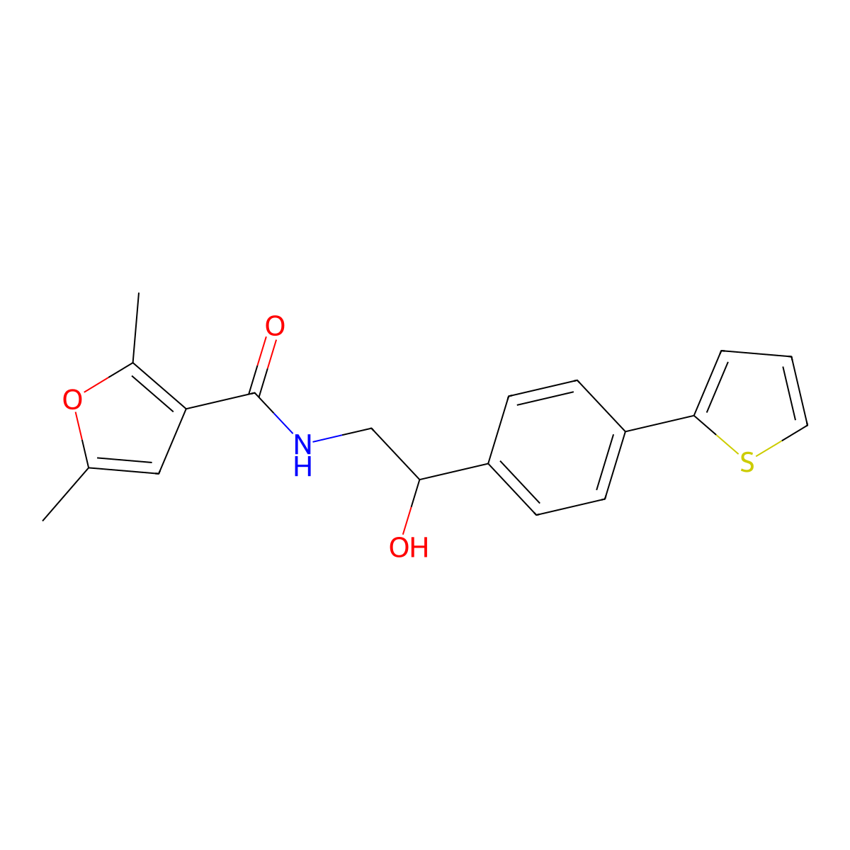 N-{2-hydroxy-2-[4-(thiophen-2-yl)phenyl]ethyl}-2,5-dimethylfuran-3-carboxamide molecular structure, CAS 2380179-45-1