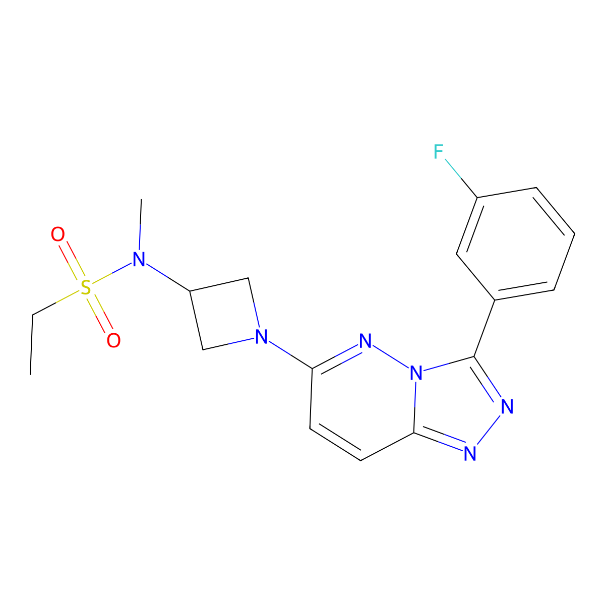 N-{1-[3-(3-fluorophenyl)-[1,2,4]triazolo[4,3-b]pyridazin-6-yl]azetidin-3-yl}-N-methylethane-1-sulfonamide molecular structure, CAS 2380179-47-3