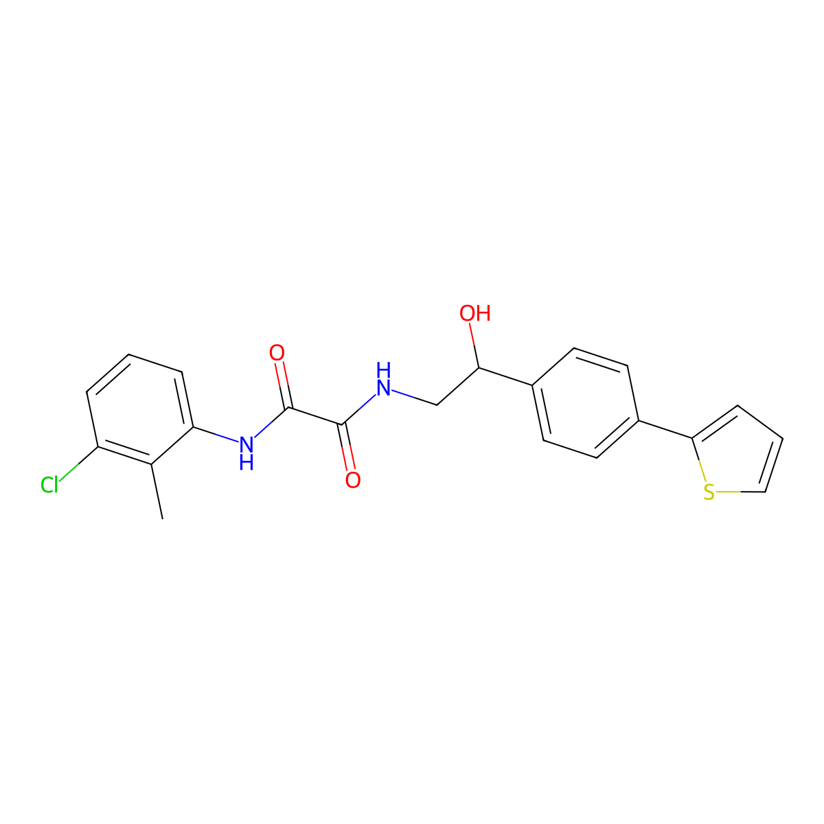 N-(3-chloro-2-methylphenyl)-N'-{2-hydroxy-2-[4-(thiophen-2-yl)phenyl]ethyl}ethanediamide molecular structure, CAS 2380179-49-5