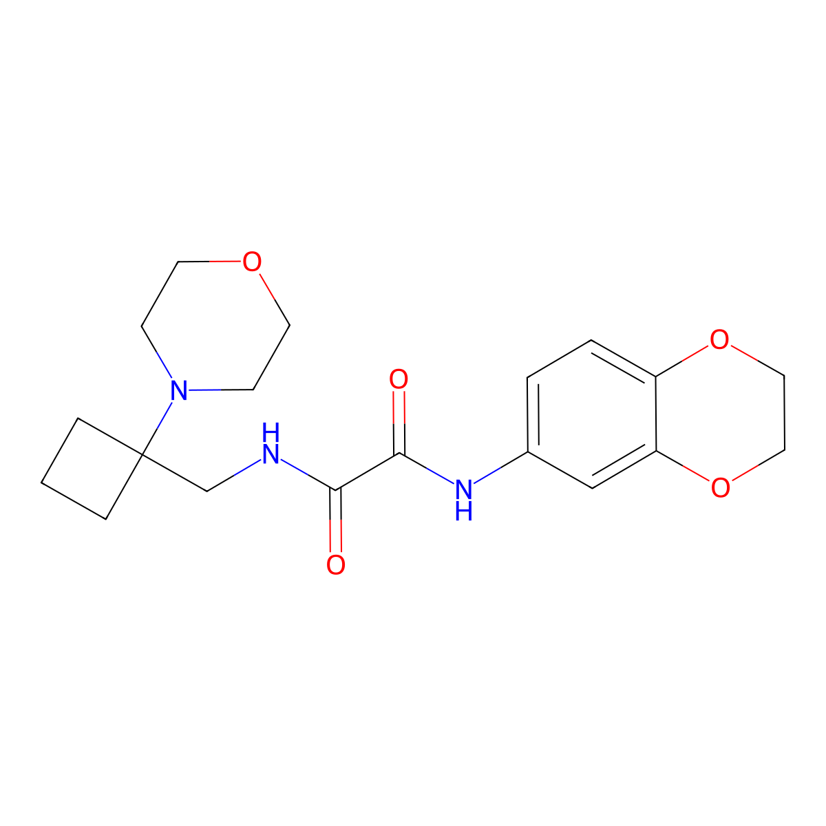 N'-(2,3-dihydro-1,4-benzodioxin-6-yl)-N-{[1-(morpholin-4-yl)cyclobutyl]methyl}ethanediamide molecular structure, CAS 2380179-52-0