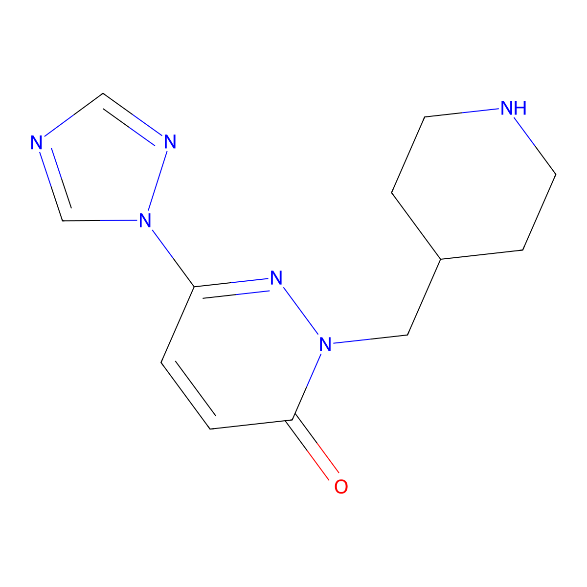 2-[(piperidin-4-yl)methyl]-6-(1H-1,2,4-triazol-1-yl)-2,3-dihydropyridazin-3-one molecular structure, CAS 2380179-60-0