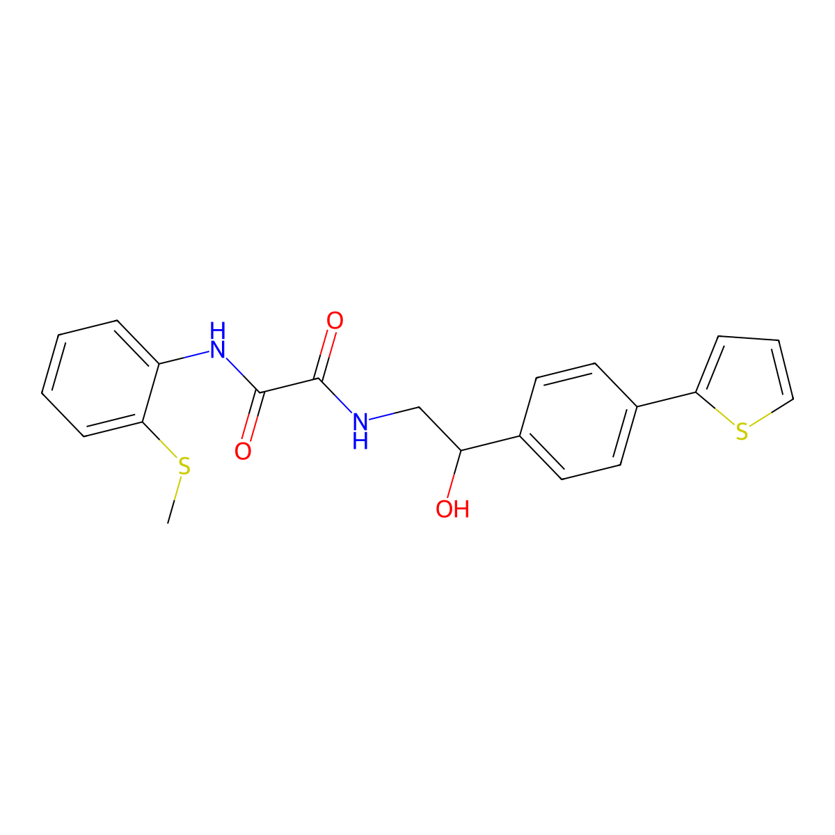 N'-{2-hydroxy-2-[4-(thiophen-2-yl)phenyl]ethyl}-N-[2-(methylsulfanyl)phenyl]ethanediamide molecular structure, CAS 2380179-63-3