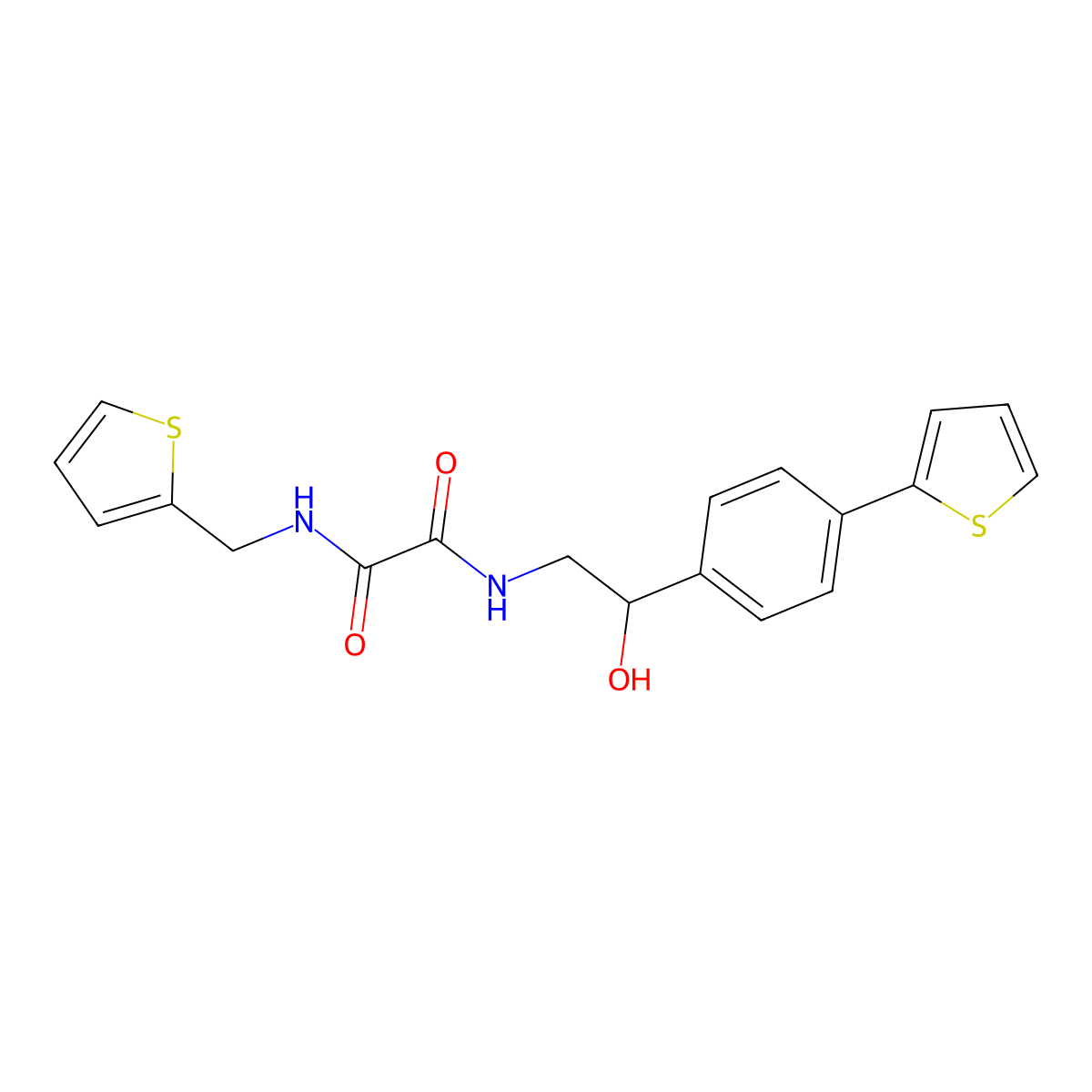 N'-{2-hydroxy-2-[4-(thiophen-2-yl)phenyl]ethyl}-N-[(thiophen-2-yl)methyl]ethanediamide molecular structure, CAS 2380179-66-6