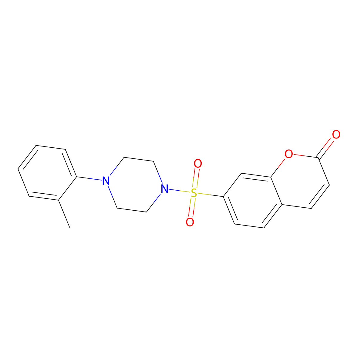 7-{[4-(2-methylphenyl)piperazin-1-yl]sulfonyl}-2H-chromen-2-one molecular structure, CAS 2380179-73-5
