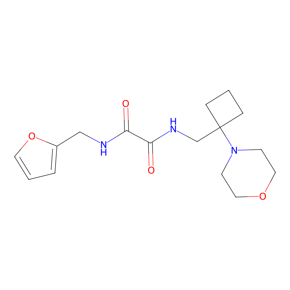 N'-[(furan-2-yl)methyl]-N-{[1-(morpholin-4-yl)cyclobutyl]methyl}ethanediamide molecular structure, CAS 2380179-74-6
