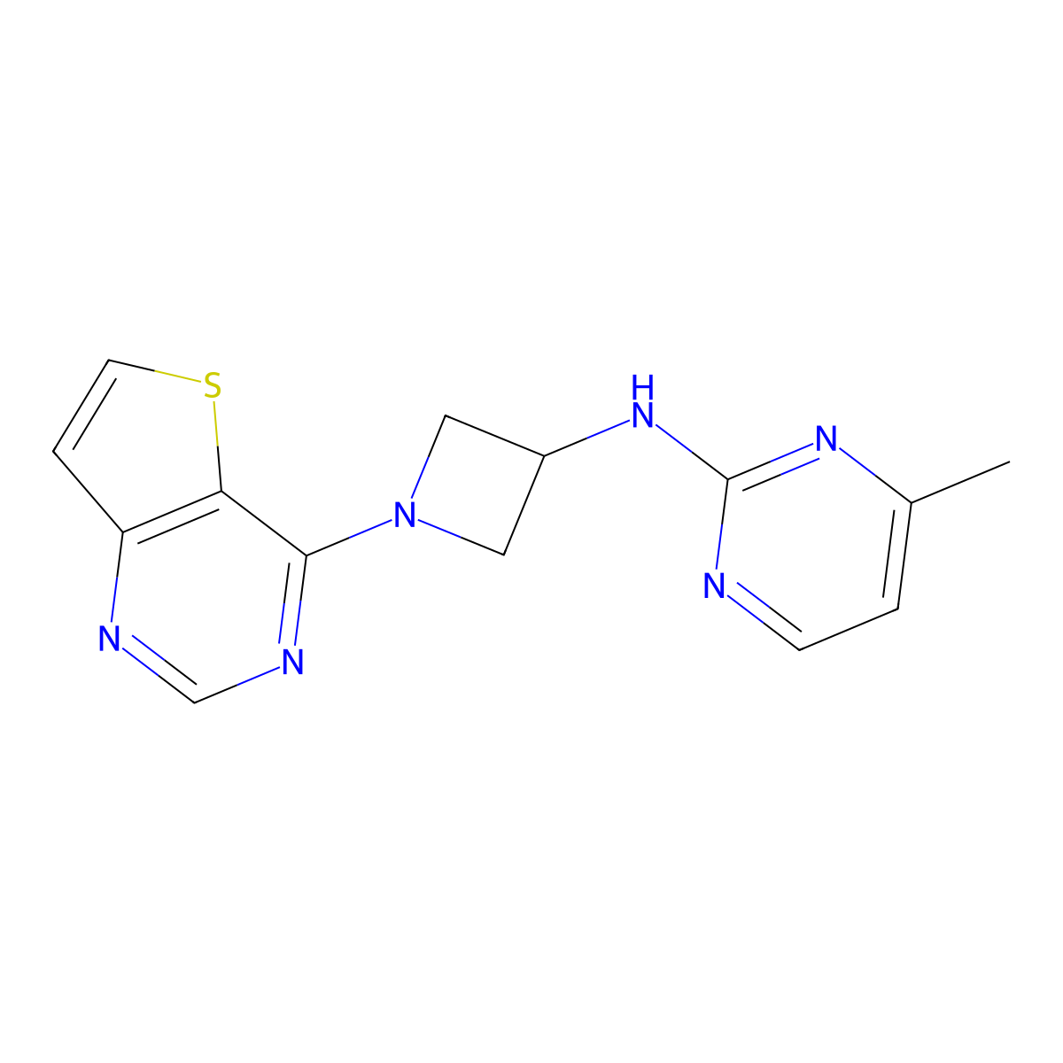 4-methyl-N-(1-{thieno[3,2-d]pyrimidin-4-yl}azetidin-3-yl)pyrimidin-2-amine molecular structure, CAS 2380179-75-7
