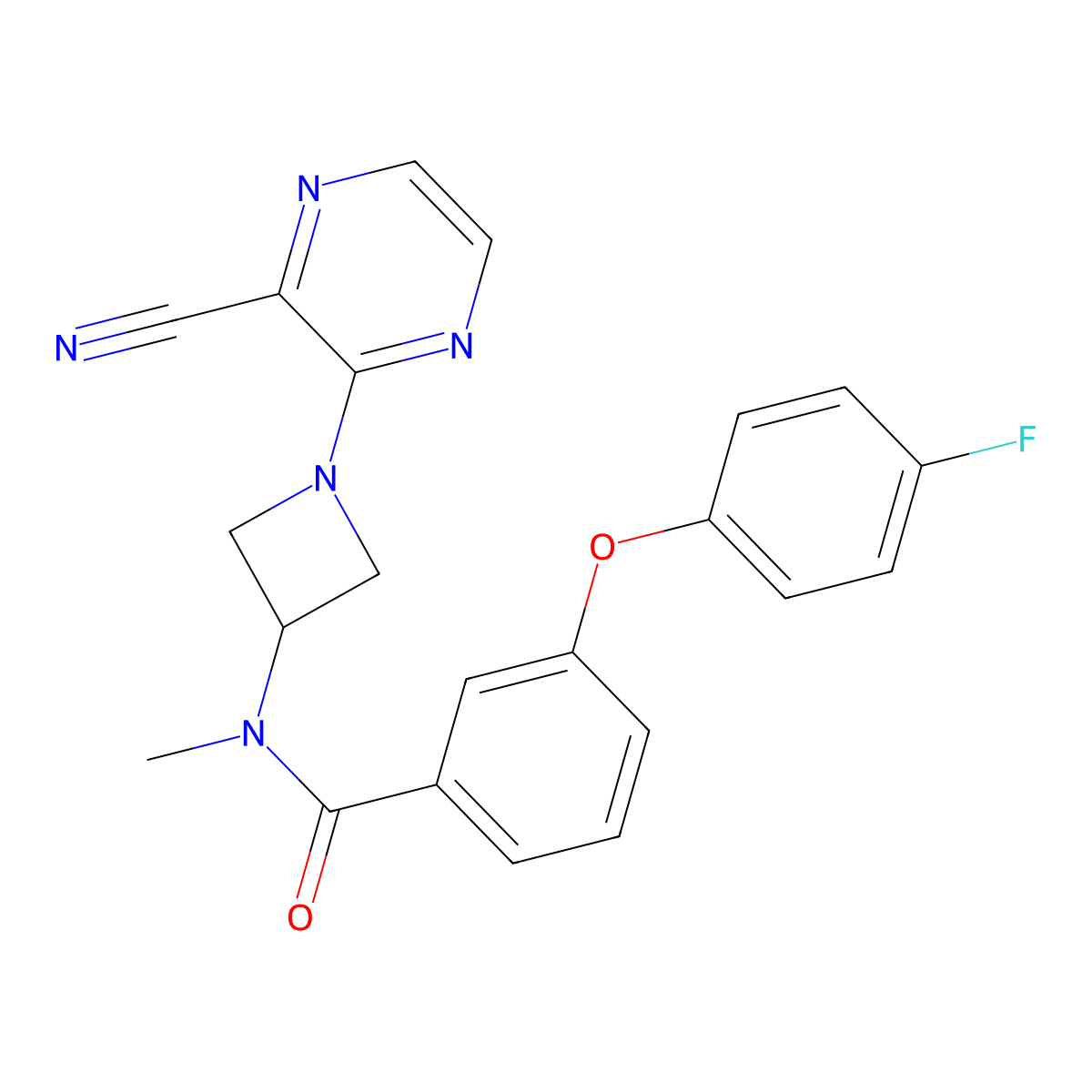 N-[1-(3-Cyanopyrazin-2-yl)azetidin-3-yl]-3-(4-fluorophenoxy)-N-methylbenzamide molecular structure, CAS 2380179-77-9