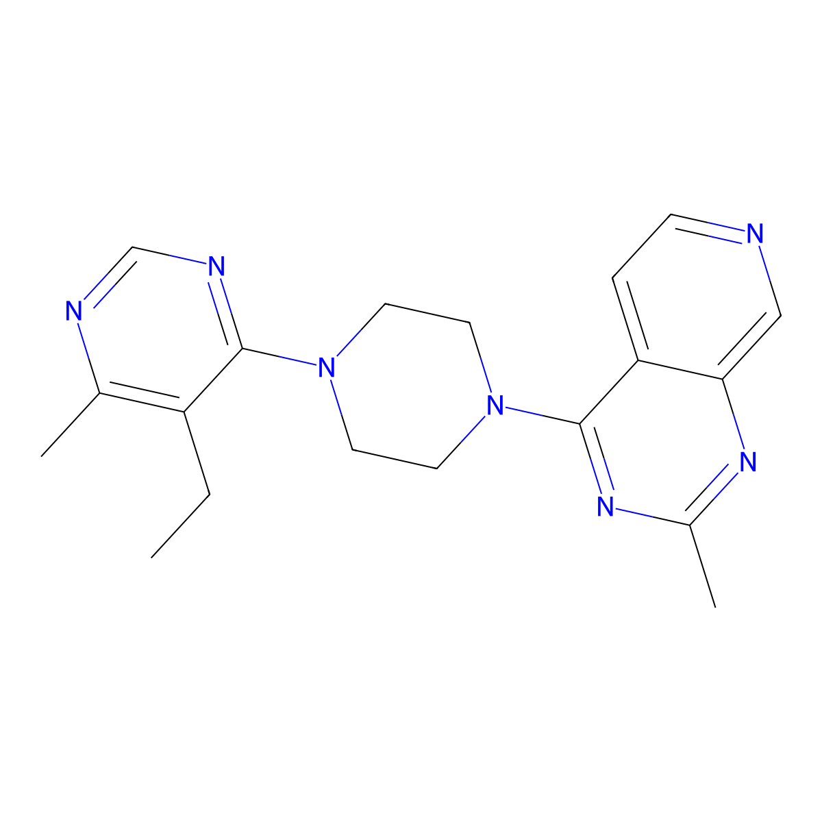 5-Ethyl-4-methyl-6-(4-{2-methylpyrido[3,4-d]pyrimidin-4-yl}piperazin-1-yl)pyrimidine molecular structure, CAS 2380179-86-0
