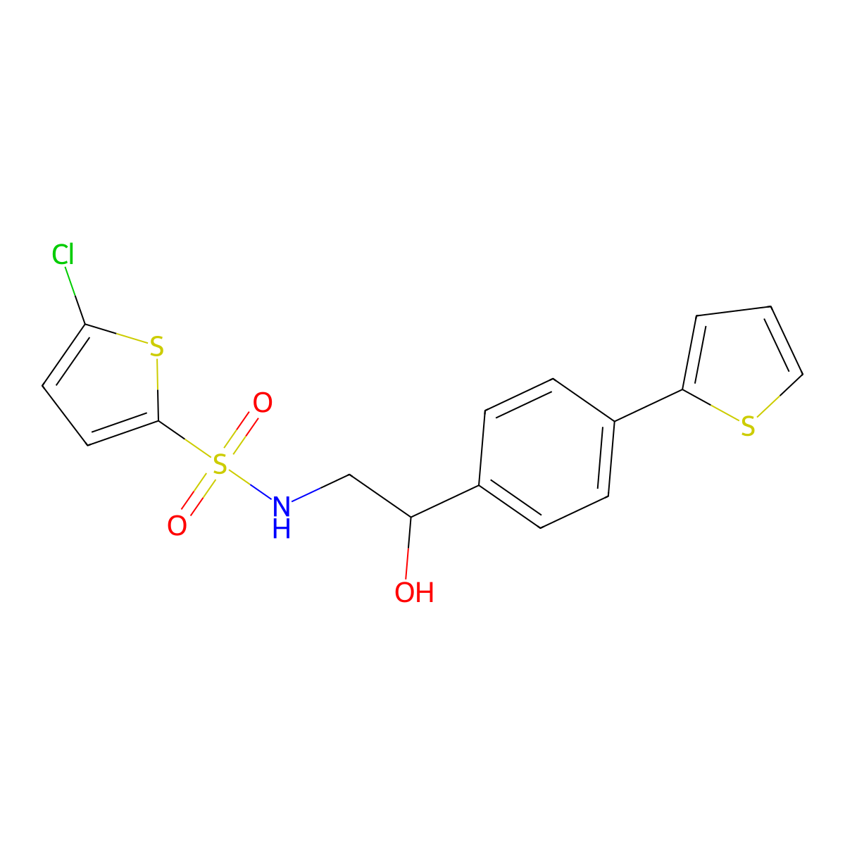 5-chloro-N-{2-hydroxy-2-[4-(thiophen-2-yl)phenyl]ethyl}thiophene-2-sulfonamide molecular structure, CAS 2380179-87-1