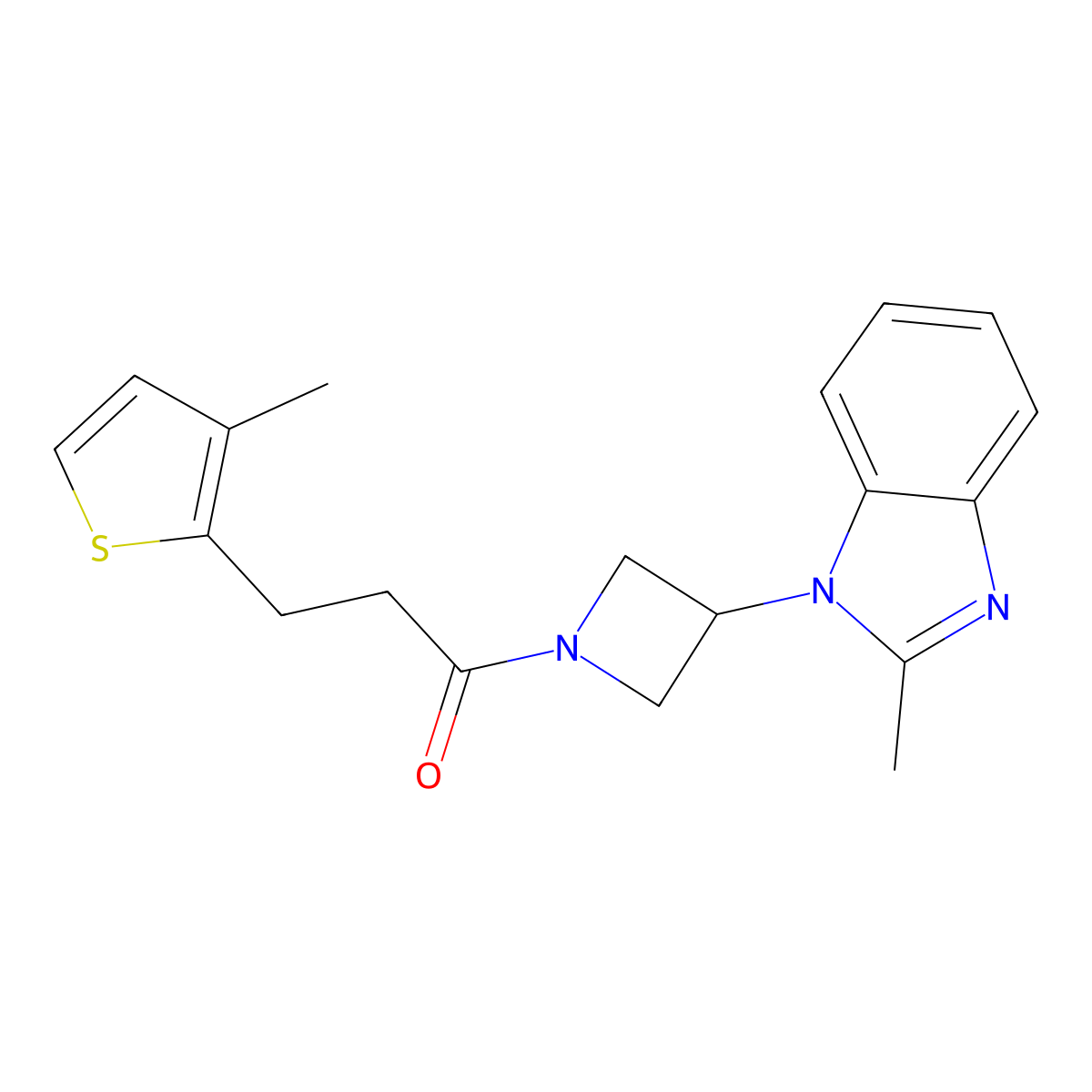 1-[3-(2-methyl-1H-1,3-benzodiazol-1-yl)azetidin-1-yl]-3-(3-methylthiophen-2-yl)propan-1-one molecular structure, CAS 2380180-00-5