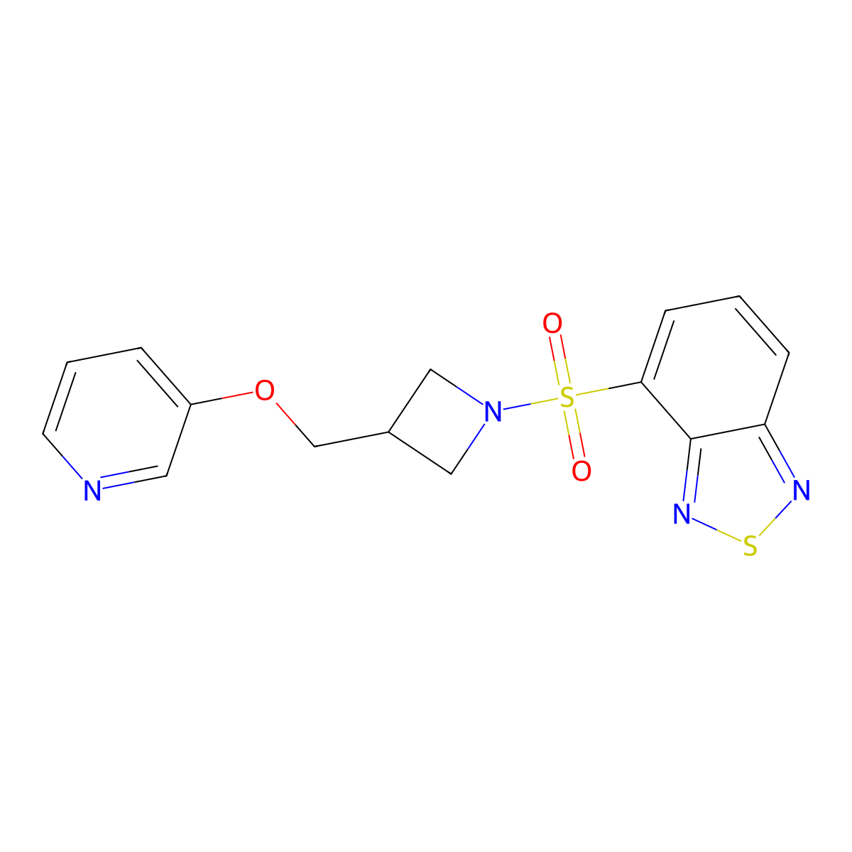 4-({3-[(Pyridin-3-yloxy)methyl]azetidin-1-yl}sulfonyl)-2,1,3-benzothiadiazole molecular structure, CAS 2380180-02-7