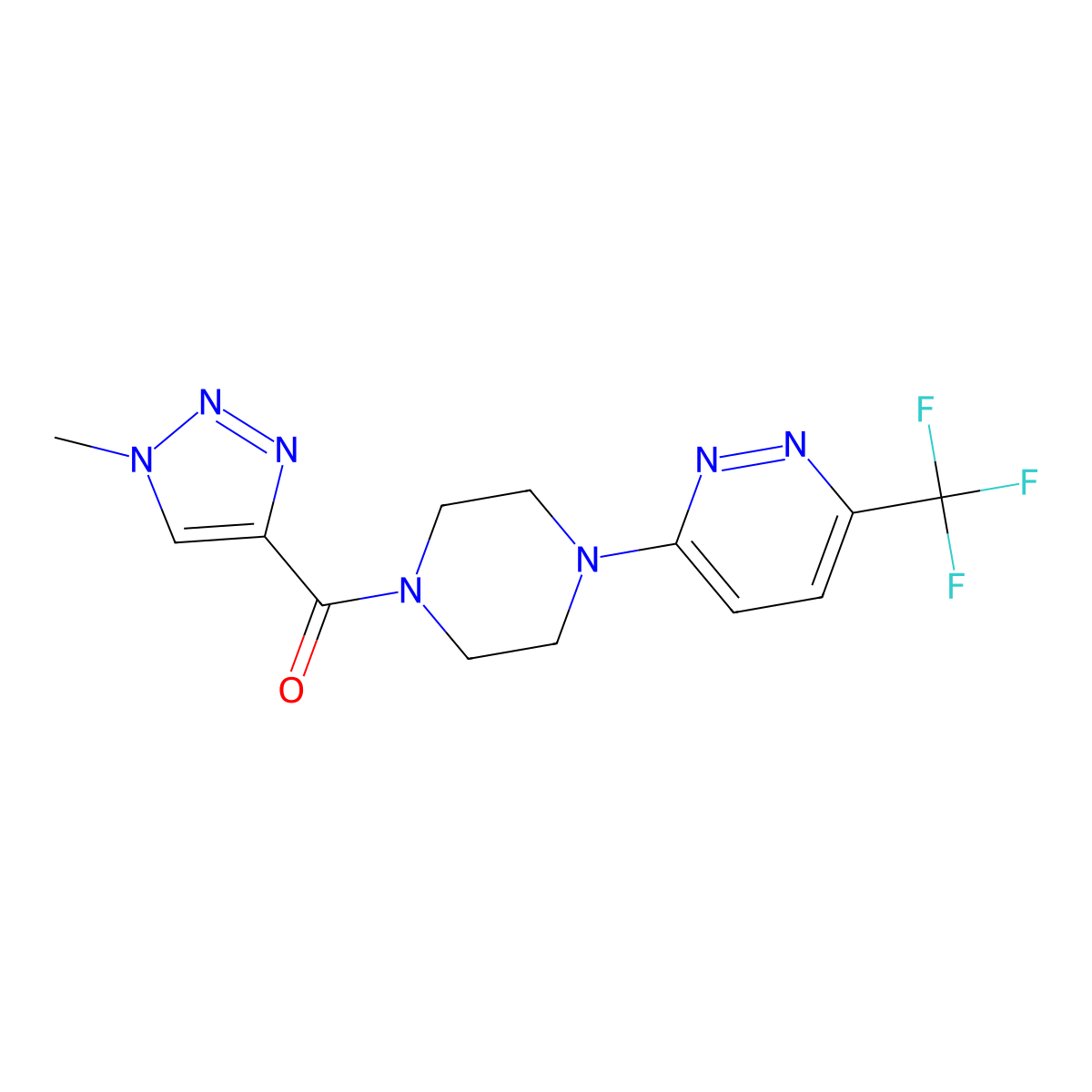 3-[4-(1-methyl-1H-1,2,3-triazole-4-carbonyl)piperazin-1-yl]-6-(trifluoromethyl)pyridazine molecular structure, CAS 2380180-03-8