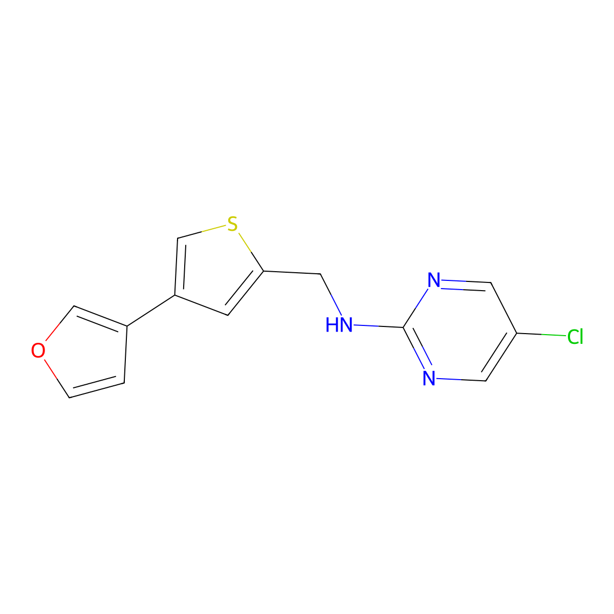 5-chloro-N-{[4-(furan-3-yl)thiophen-2-yl]methyl}pyrimidin-2-amine molecular structure, CAS 2380180-09-4