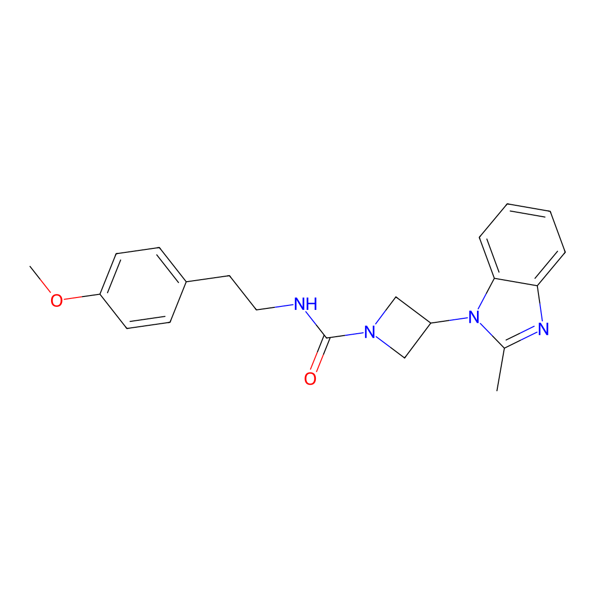 N-[2-(4-methoxyphenyl)ethyl]-3-(2-methyl-1H-1,3-benzodiazol-1-yl)azetidine-1-carboxamide molecular structure, CAS 2380180-11-8