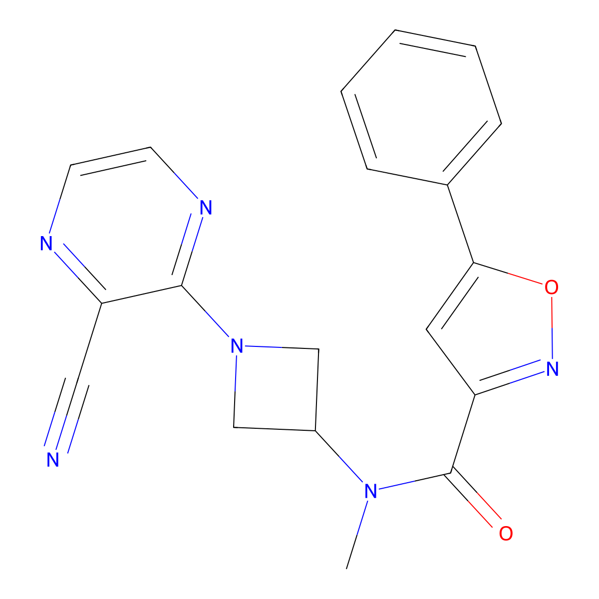 N-[1-(3-Cyanopyrazin-2-yl)azetidin-3-yl]-N-methyl-5-phenyl-1,2-oxazole-3-carboxamide molecular structure, CAS 2380180-15-2