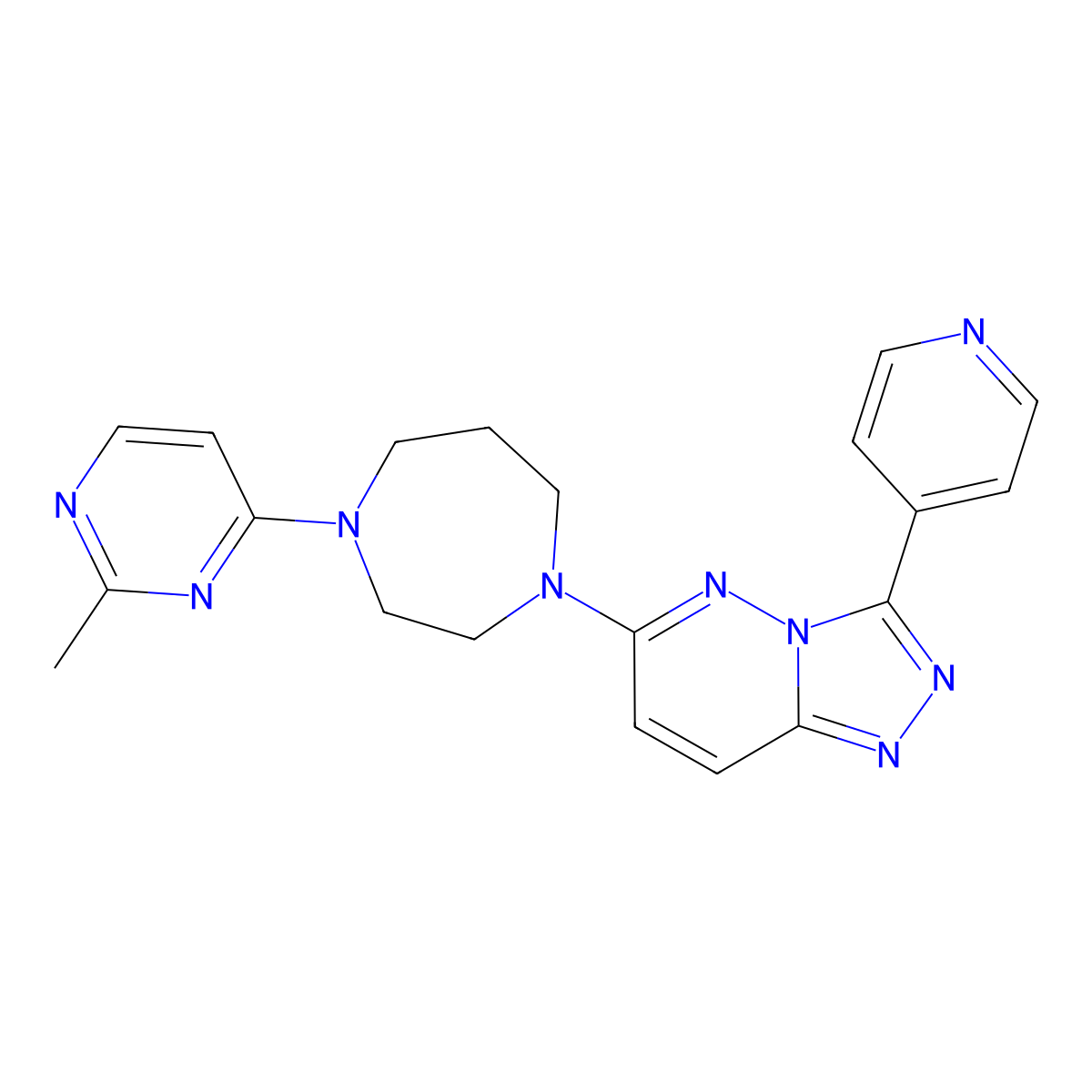 1-(2-Methylpyrimidin-4-yl)-4-[3-(pyridin-4-yl)-[1,2,4]triazolo[4,3-b]pyridazin-6-yl]-1,4-diazepane molecular structure, CAS 2380180-26-5