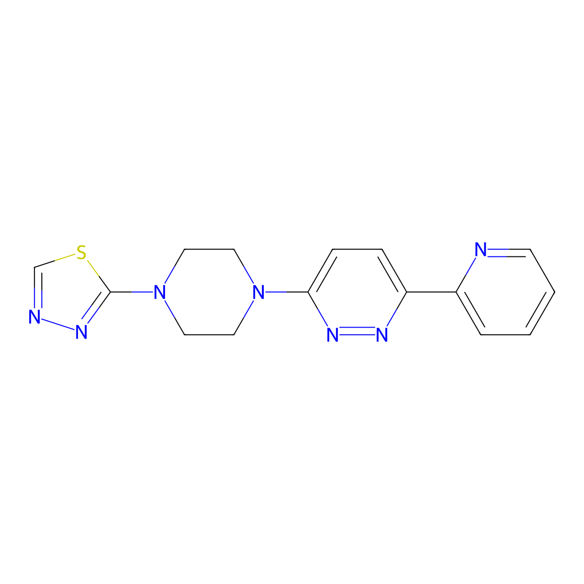 3-(Pyridin-2-yl)-6-[4-(1,3,4-thiadiazol-2-yl)piperazin-1-yl]pyridazine molecular structure, CAS 2380180-30-1