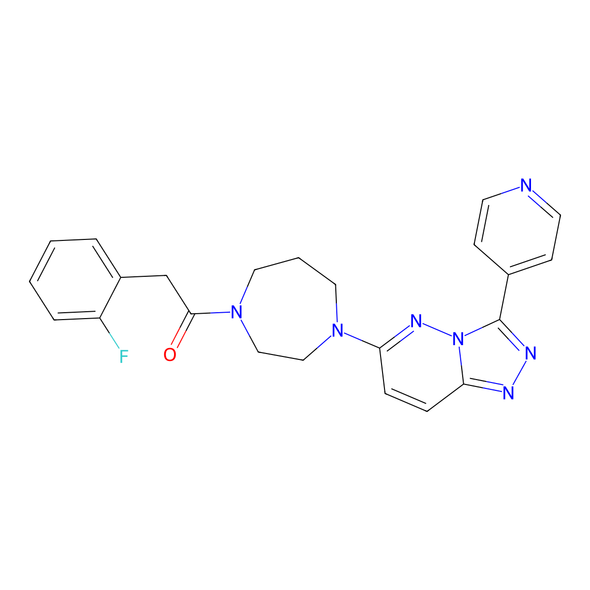 2-(2-Fluorophenyl)-1-{4-[3-(pyridin-4-yl)-[1,2,4]triazolo[4,3-b]pyridazin-6-yl]-1,4-diazepan-1-yl}ethan-1-one molecular structure, CAS 2380180-37-8
