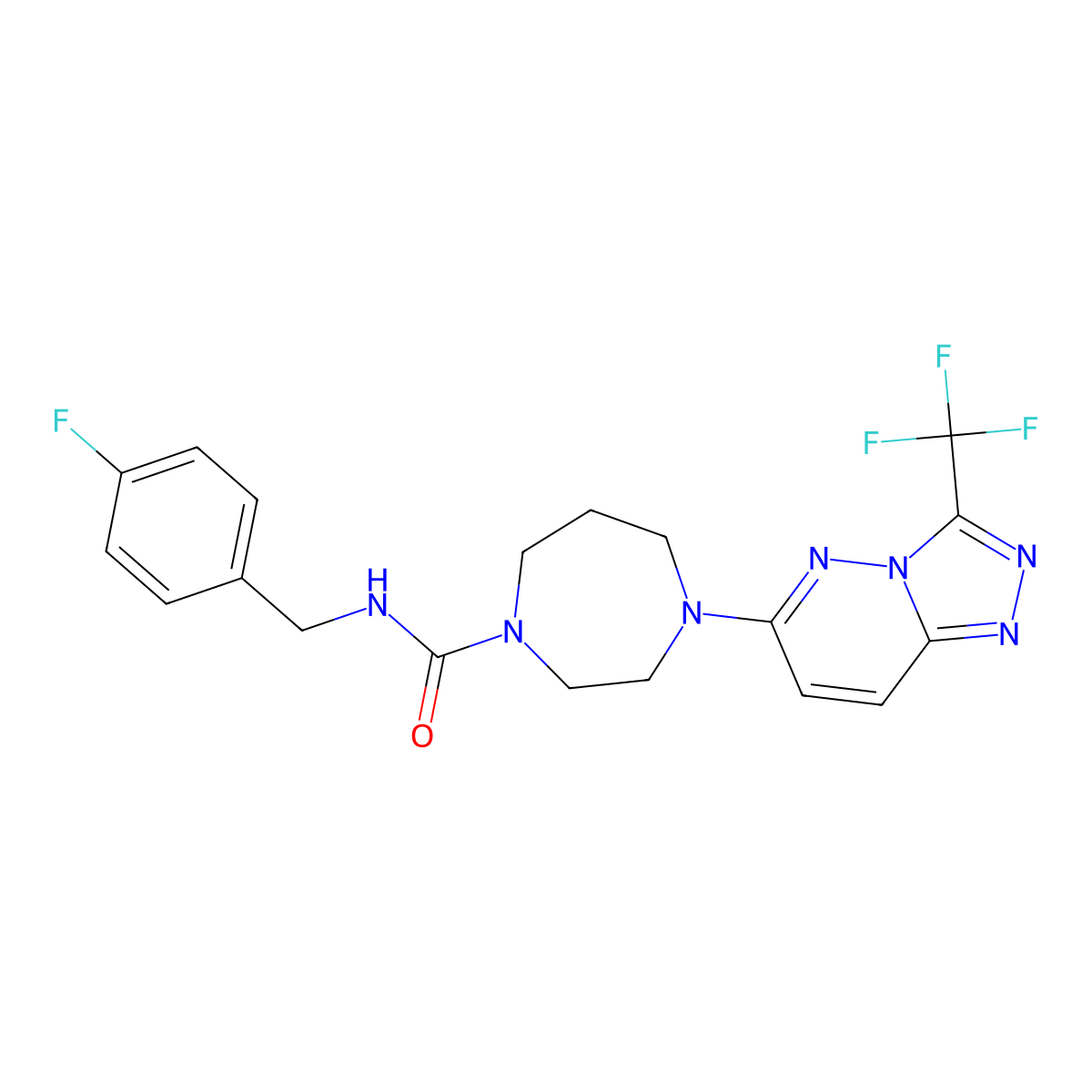 N-[(4-Fluorophenyl)methyl]-4-[3-(trifluoromethyl)-[1,2,4]triazolo[4,3-b]pyridazin-6-yl]-1,4-diazepane-1-carboxamide molecular structure, CAS 2380180-50-5