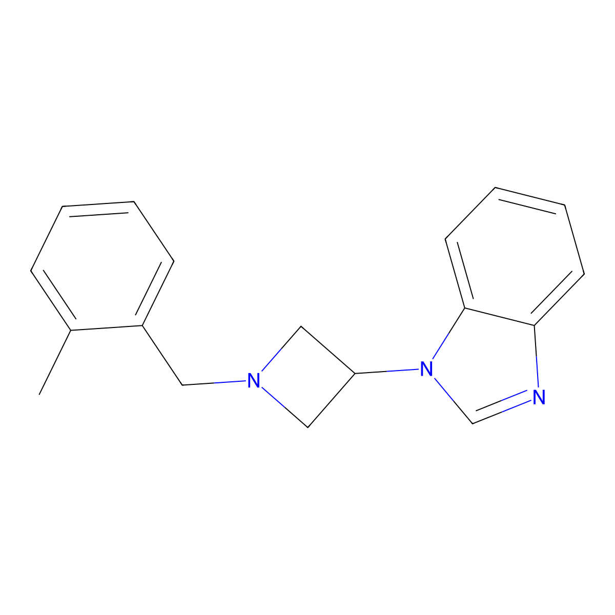 1-{1-[(2-methylphenyl)methyl]azetidin-3-yl}-1H-1,3-benzodiazole molecular structure, CAS 2380180-51-6
