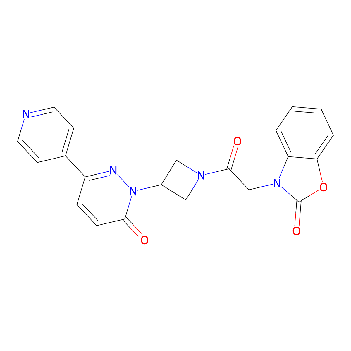 3-(2-Oxo-2-{3-[6-oxo-3-(pyridin-4-yl)-1,6-dihydropyridazin-1-yl]azetidin-1-yl}ethyl)-2,3-dihydro-1,3-benzoxazol-2-one molecular structure, CAS 2380180-61-8