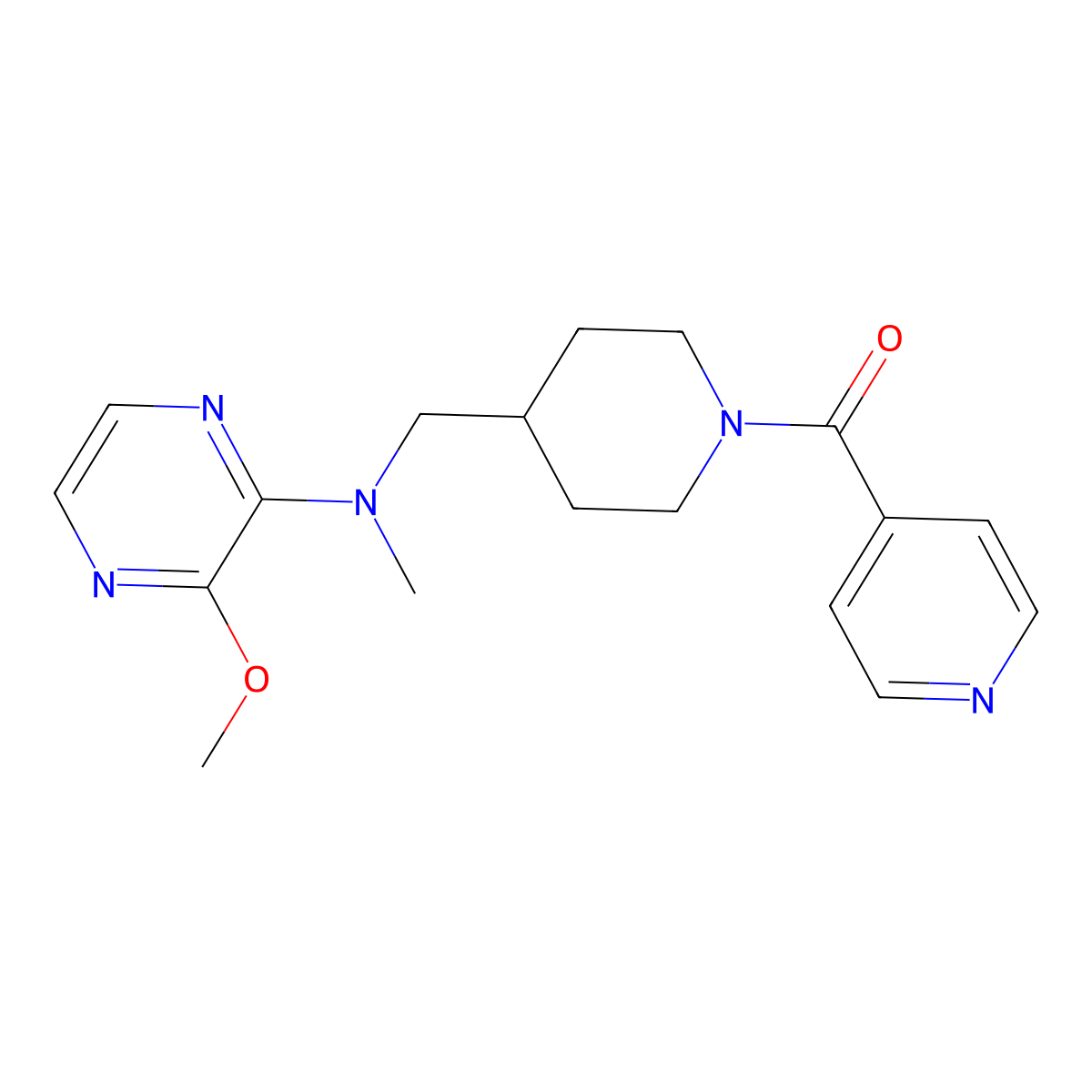 3-methoxy-N-methyl-N-{[1-(pyridine-4-carbonyl)piperidin-4-yl]methyl}pyrazin-2-amine molecular structure, CAS 2380180-63-0