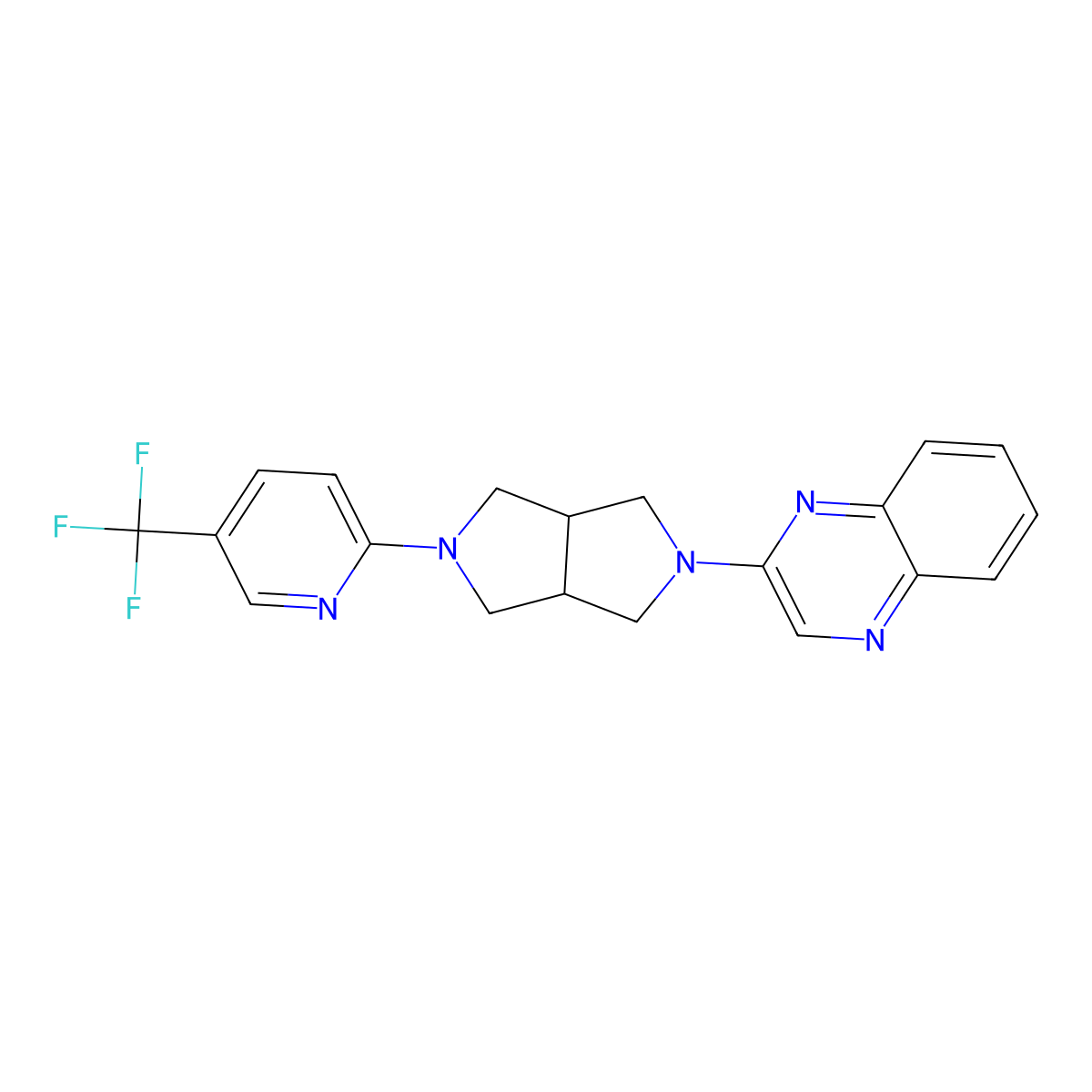 2-{5-[5-(Trifluoromethyl)pyridin-2-yl]-octahydropyrrolo[3,4-c]pyrrol-2-yl}quinoxaline molecular structure, CAS 2380180-66-3