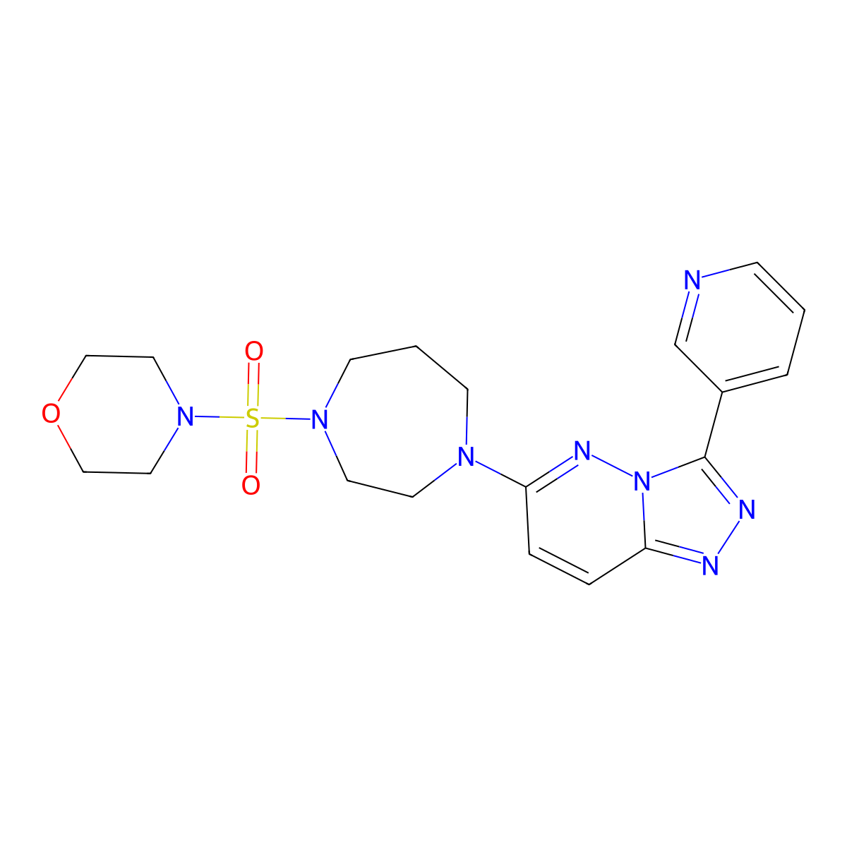 1-(Morpholine-4-sulfonyl)-4-[3-(pyridin-3-yl)-[1,2,4]triazolo[4,3-b]pyridazin-6-yl]-1,4-diazepane molecular structure, CAS 2380180-74-3