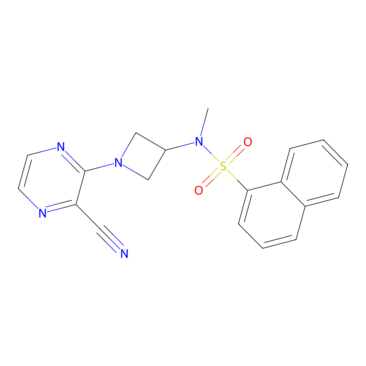 N-[1-(3-Cyanopyrazin-2-yl)azetidin-3-yl]-N-methylnaphthalene-1-sulfonamide molecular structure, CAS 2380180-78-7