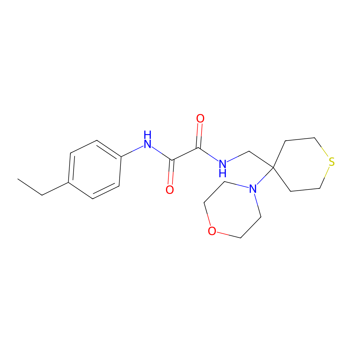 N'-(4-ethylphenyl)-N-{[4-(morpholin-4-yl)thian-4-yl]methyl}ethanediamide molecular structure, CAS 2380180-88-9