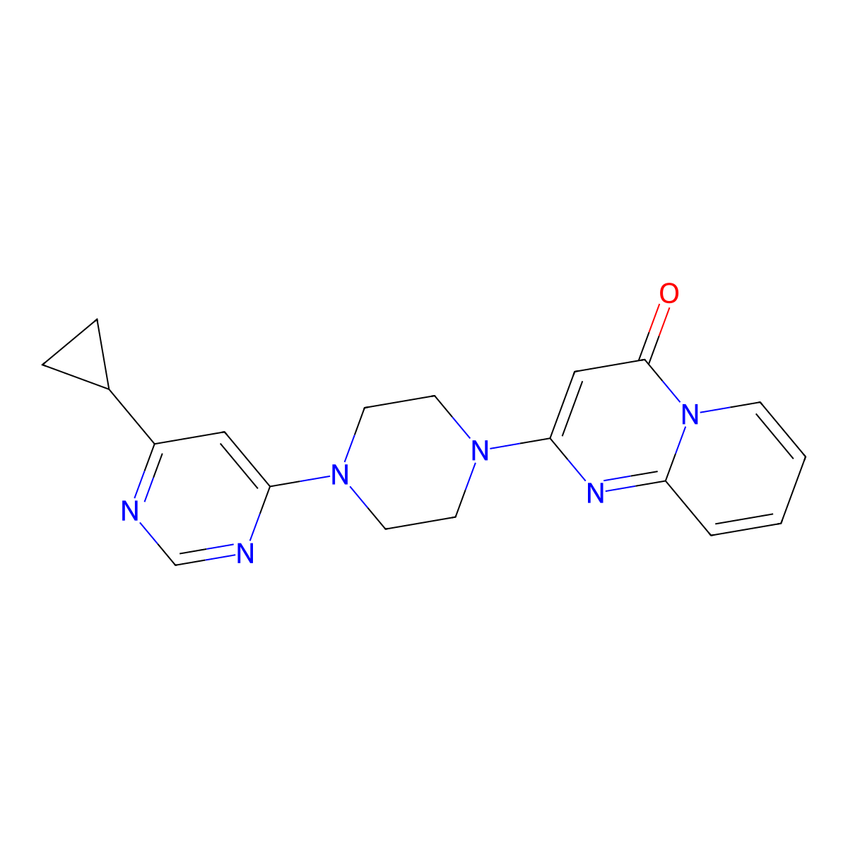 2-[4-(6-cyclopropylpyrimidin-4-yl)piperazin-1-yl]-4H-pyrido[1,2-a]pyrimidin-4-one molecular structure, CAS 2380180-91-4