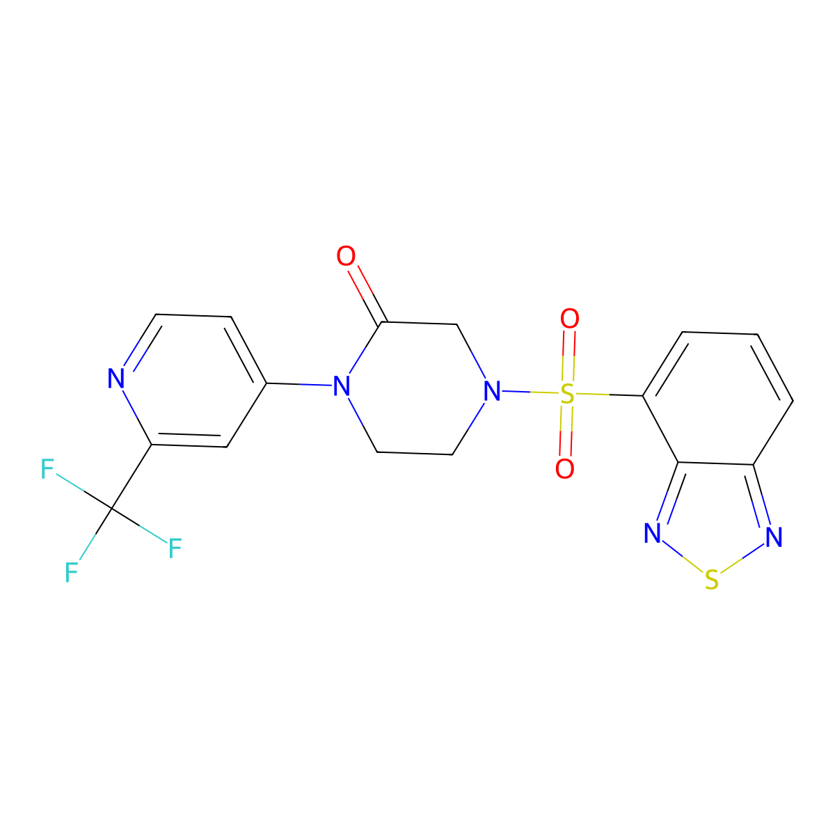 4-(2,1,3-Benzothiadiazole-4-sulfonyl)-1-[2-(trifluoromethyl)pyridin-4-yl]piperazin-2-one molecular structure, CAS 2380181-05-3