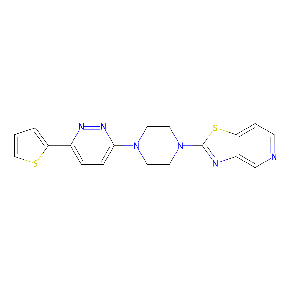 3-(4-{[1,3]Thiazolo[4,5-c]pyridin-2-yl}piperazin-1-yl)-6-(thiophen-2-yl)pyridazine molecular structure, CAS 2380181-23-5