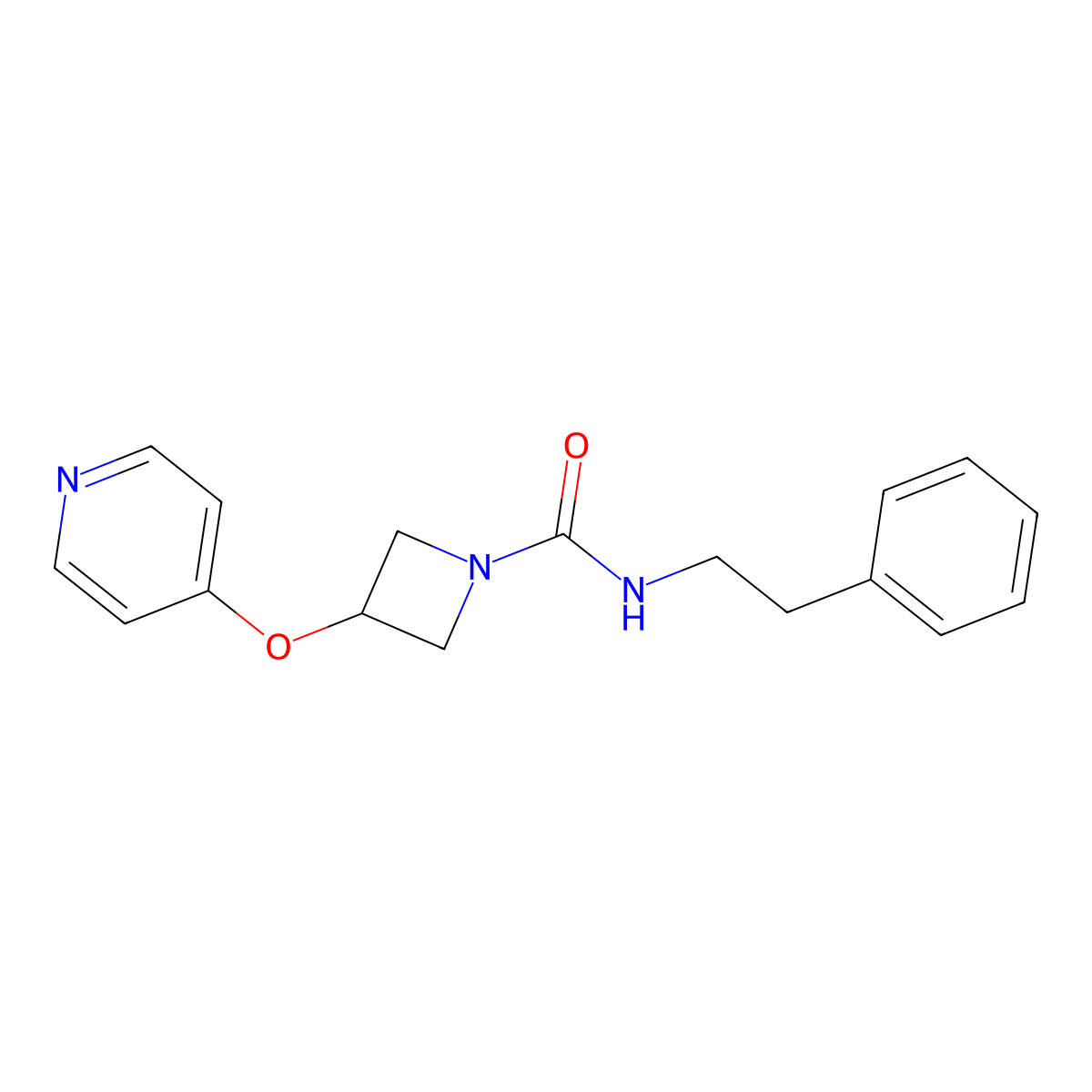 N-(2-phenylethyl)-3-(pyridin-4-yloxy)azetidine-1-carboxamide molecular structure, CAS 2380181-48-4