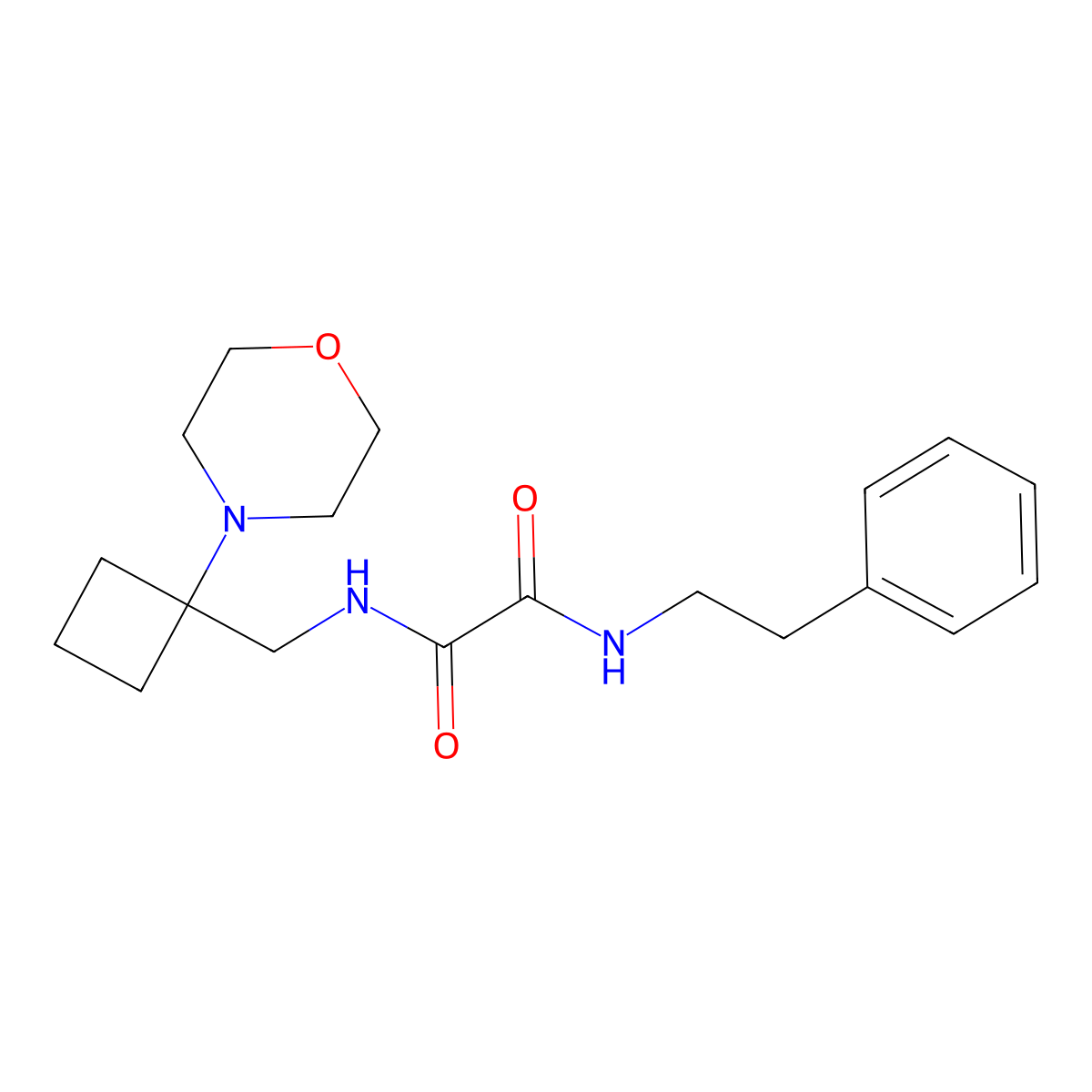 N-{[1-(morpholin-4-yl)cyclobutyl]methyl}-N'-(2-phenylethyl)ethanediamide molecular structure, CAS 2380181-55-3