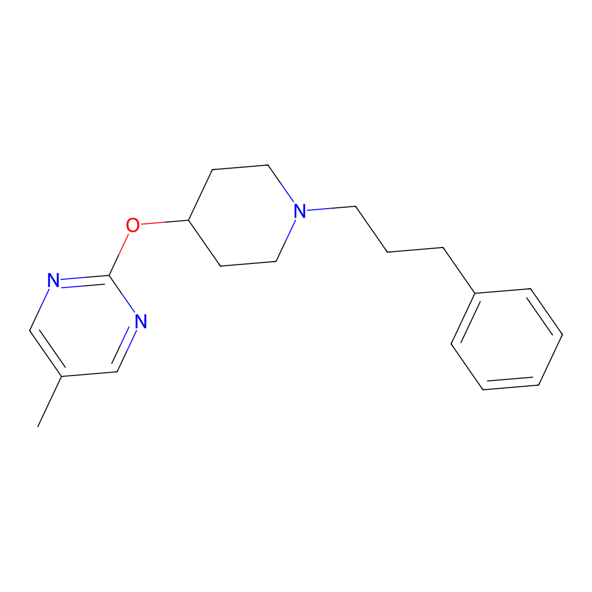 5-Methyl-2-{[1-(3-phenylpropyl)piperidin-4-yl]oxy}pyrimidine molecular structure, CAS 2380181-58-6