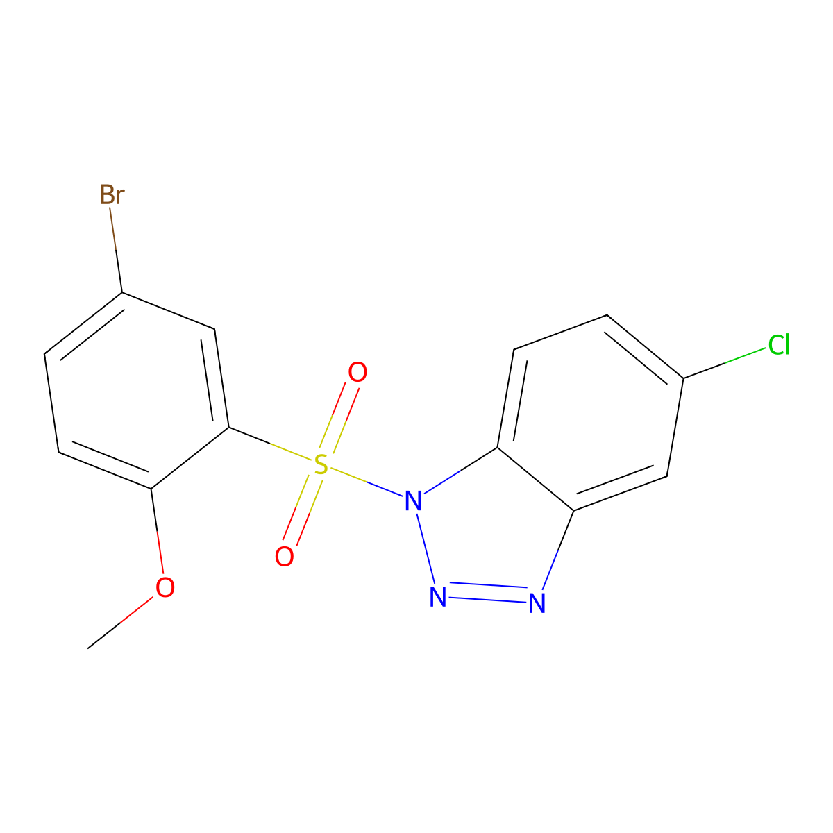 1-(5-bromo-2-methoxybenzenesulfonyl)-5-chloro-1H-1,2,3-benzotriazole molecular structure, CAS 2380181-68-8