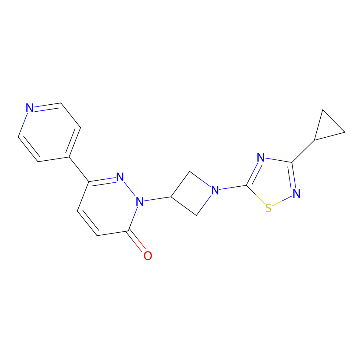 2-[1-(3-Cyclopropyl-1,2,4-thiadiazol-5-yl)azetidin-3-yl]-6-(pyridin-4-yl)-2,3-dihydropyridazin-3-one molecular structure, CAS 2380181-71-3