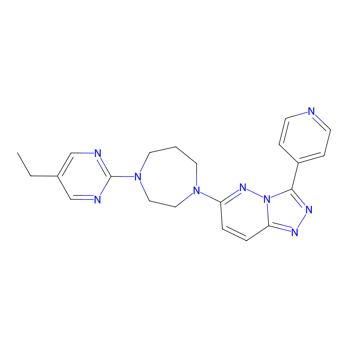1-(5-Ethylpyrimidin-2-yl)-4-[3-(pyridin-4-yl)-[1,2,4]triazolo[4,3-b]pyridazin-6-yl]-1,4-diazepane molecular structure, CAS 2380181-72-4