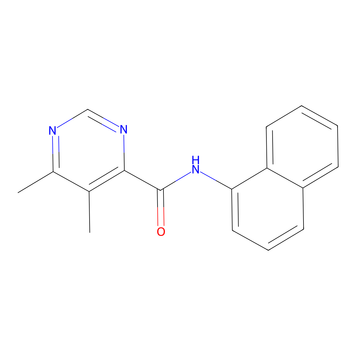 5,6-Dimethyl-N-naphthalen-1-ylpyrimidine-4-carboxamide molecular structure, CAS 2380181-74-6