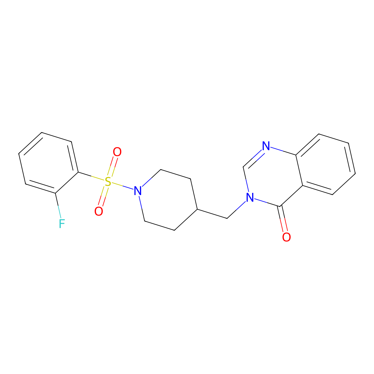 3-{[1-(2-Fluorobenzenesulfonyl)piperidin-4-yl]methyl}-3,4-dihydroquinazolin-4-one molecular structure, CAS 2380181-86-0