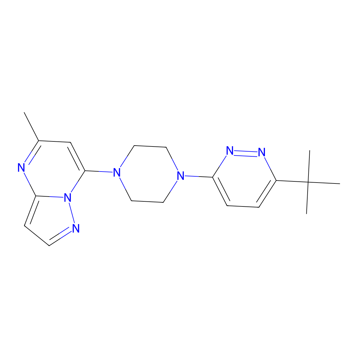 3-Tert-butyl-6-(4-{5-methylpyrazolo[1,5-a]pyrimidin-7-yl}piperazin-1-yl)pyridazine molecular structure, CAS 2380181-89-3
