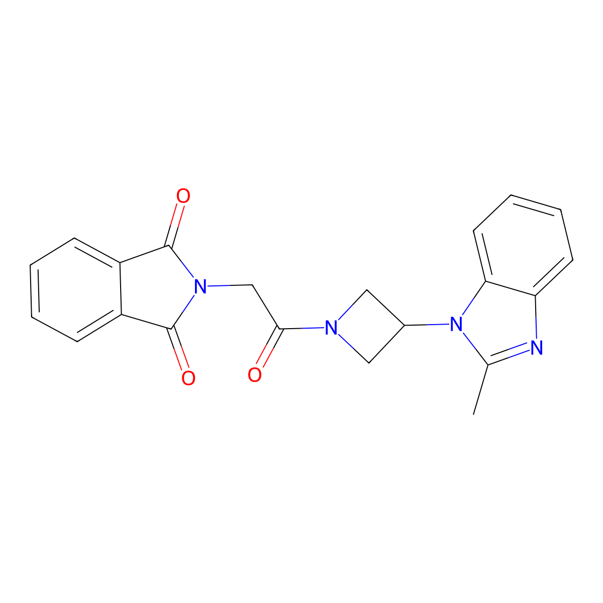 2-{2-[3-(2-methyl-1H-1,3-benzodiazol-1-yl)azetidin-1-yl]-2-oxoethyl}-2,3-dihydro-1H-isoindole-1,3-dione molecular structure, CAS 2380181-94-0