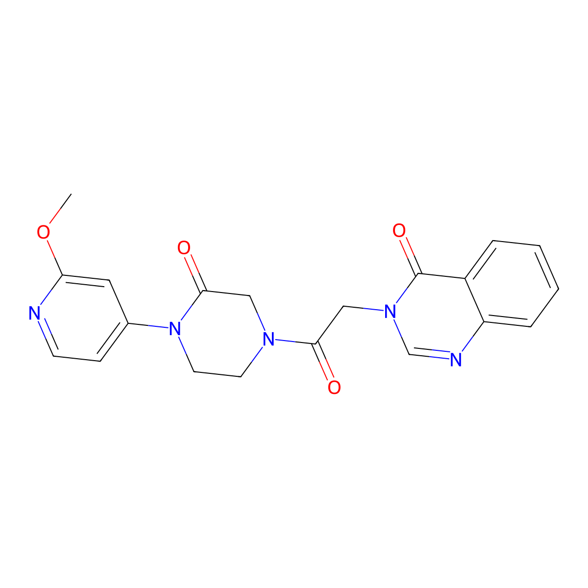 3-{2-[4-(2-Methoxypyridin-4-yl)-3-oxopiperazin-1-yl]-2-oxoethyl}-3,4-dihydroquinazolin-4-one molecular structure, CAS 2380181-96-2