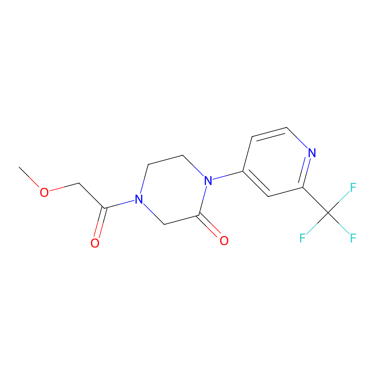 4-(2-Methoxyacetyl)-1-[2-(trifluoromethyl)pyridin-4-yl]piperazin-2-one molecular structure, CAS 2380181-99-5