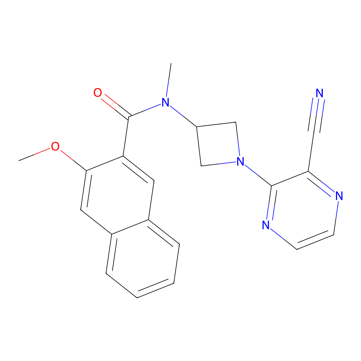 N-[1-(3-Cyanopyrazin-2-yl)azetidin-3-yl]-3-methoxy-N-methylnaphthalene-2-carboxamide molecular structure, CAS 2380182-03-4