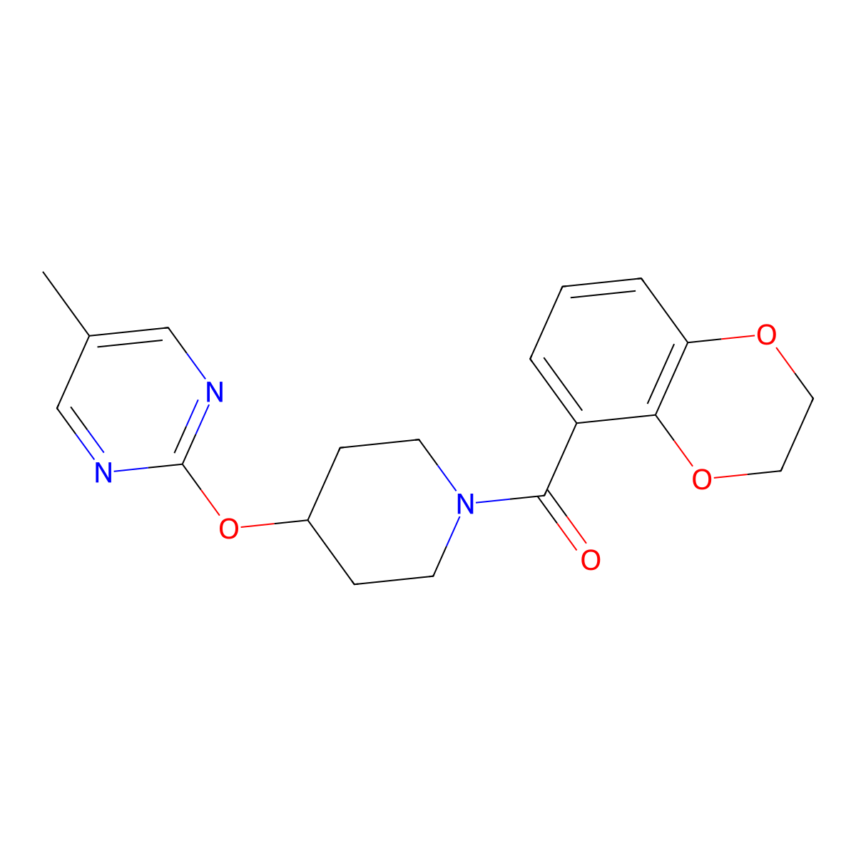 2-{[1-(2,3-Dihydro-1,4-benzodioxine-5-carbonyl)piperidin-4-yl]oxy}-5-methylpyrimidine molecular structure, CAS 2380182-04-5