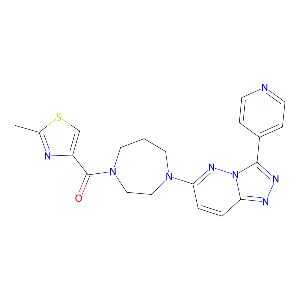 1-(2-Methyl-1,3-thiazole-4-carbonyl)-4-[3-(pyridin-4-yl)-[1,2,4]triazolo[4,3-b]pyridazin-6-yl]-1,4-diazepane molecular structure, CAS 2380182-05-6