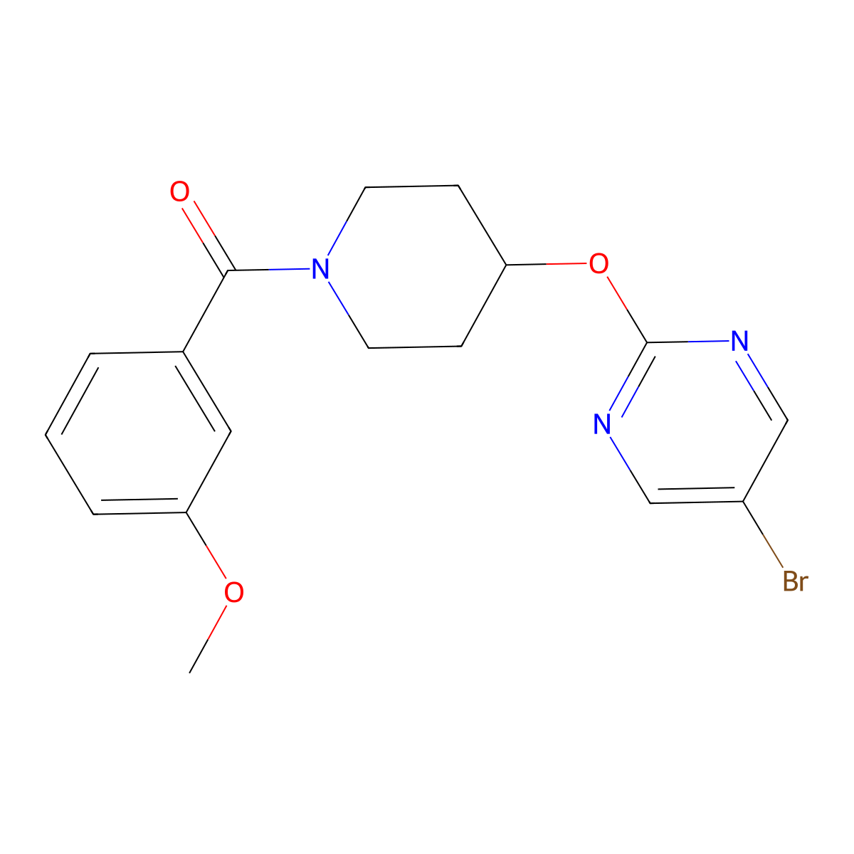 5-Bromo-2-{[1-(3-methoxybenzoyl)piperidin-4-yl]oxy}pyrimidine molecular structure, CAS 2380182-07-8